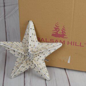 Balsam Hill White Radiant Star Beaded Tree Topper #4003834 NEW READ MISSING ROD